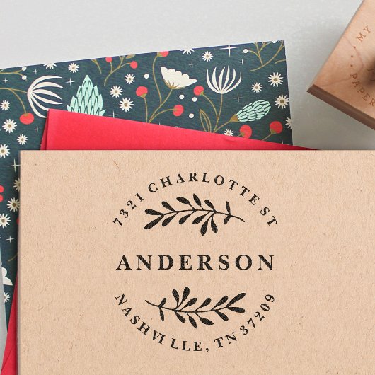 Tampons Encreurs Timbre d'adresse de retour de verdure