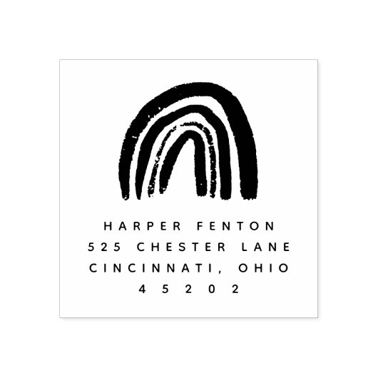 Tampons Encreurs Timbre d'adresse de retour du Carré Arc-en-ciel Ch (Impression)