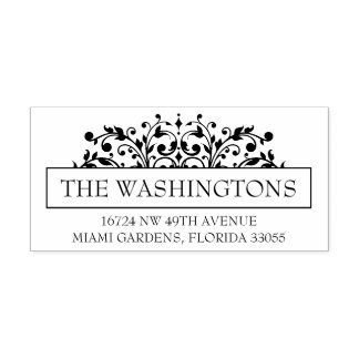 Tampons Encreurs Timbre d'adresse de retour romantique florale pour