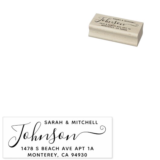 Tampons Encreurs Timbre D'Adresse Personnalisé Avec Police De Scrip (Tamponné)