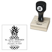 Tampons Encreurs Timbre d'adresse tropicale | timbre à ananas (Tamponné)