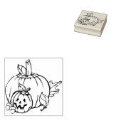 Tampons Encreurs Timbre d'art à deux illustrations citrouilles (Tamponné)