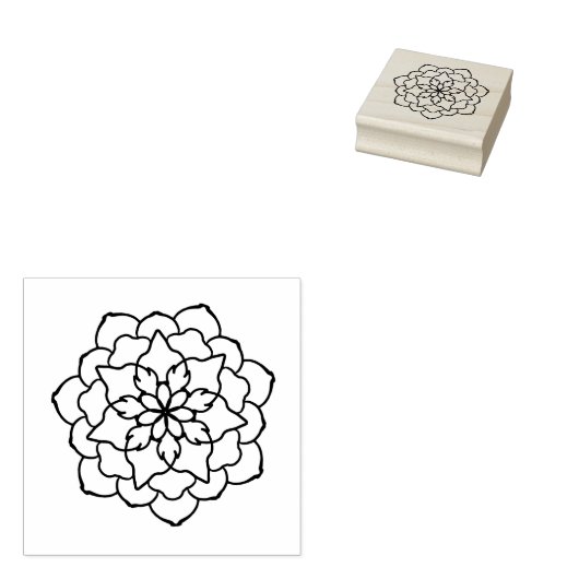 Tampons Encreurs Timbre d'art à motif de fleur rose (Tamponné)