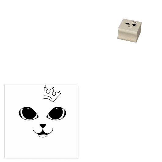 Tampons Encreurs Timbre d'Art Cute Chat Face Bois (Tamponné)
