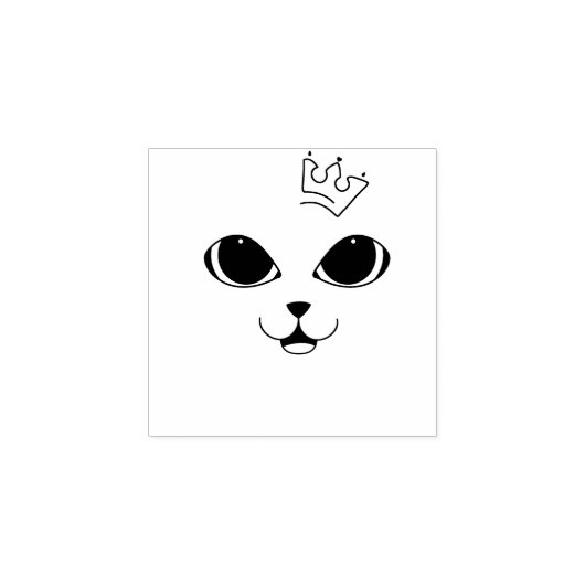 Tampons Encreurs Timbre d'Art Cute Chat Face Bois (Impression)