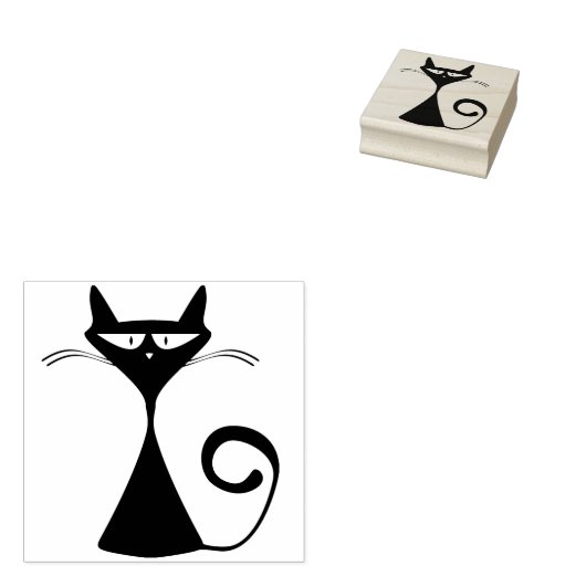 Tampons Encreurs timbre d'art de chat en verre d'heure (Tamponné)