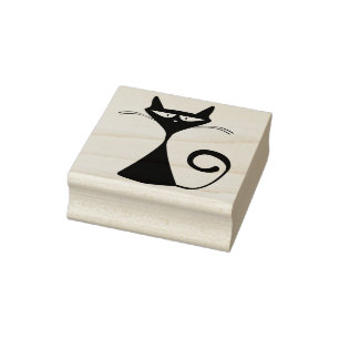 Tampons Encreurs timbre d'art de chat en verre d'heure