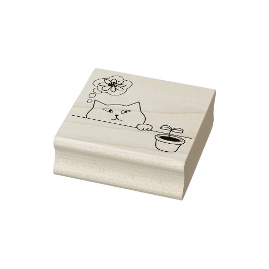 Tampons Encreurs timbre d'art de chat fleur (Tampon)