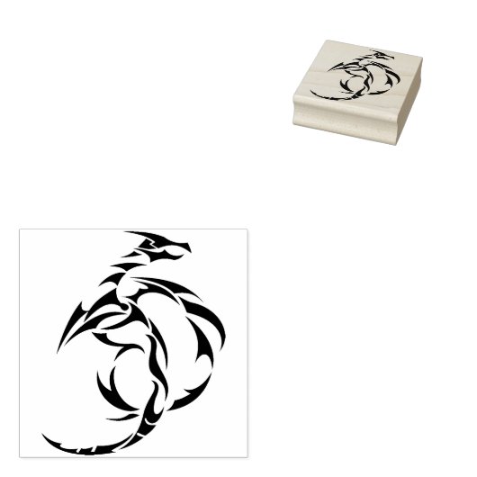 Tampons Encreurs timbre d'art de dragon tribal moderne (Tamponné)