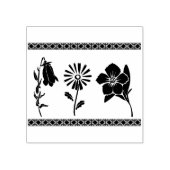 Tampons Encreurs timbre d'art de la bordure en silhouette de fleur (Impression)