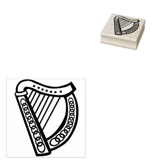 Tampons Encreurs timbre d'art de la harpe celtique (Tamponné)