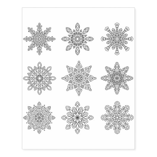 Tampons Encreurs timbre d'art de multiples flocons de neige (Impression)