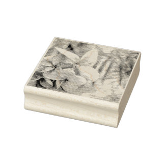 Tampons Encreurs Timbre d'art du bois fleur rose et blanche hawaïen