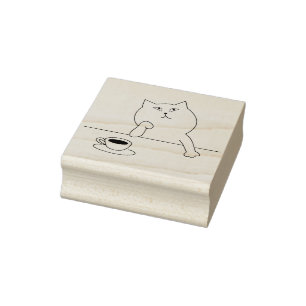 Tampons Encreurs timbre d'art du chat café