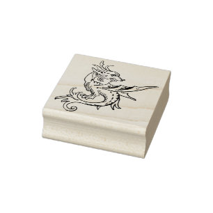 Tampons Encreurs timbre d'art du dragon mythique