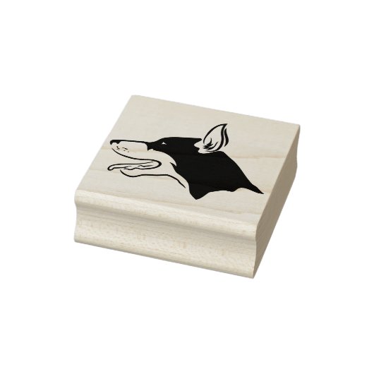 Tampons Encreurs timbre d'art du profil dobermann (Tampon)