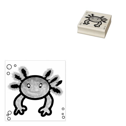 Tampons Encreurs Timbre d'art en bois Axolotl (Tamponné)