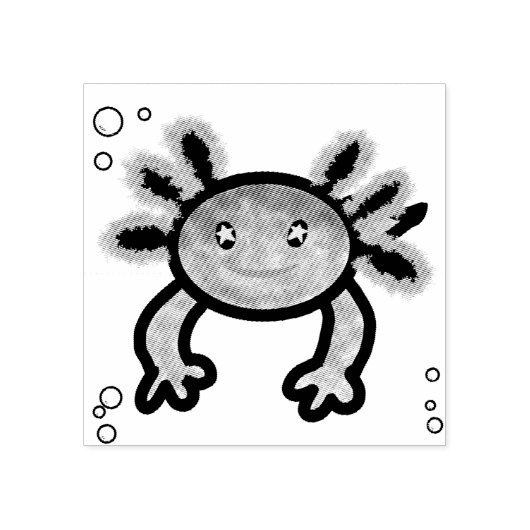 Tampons Encreurs Timbre d'art en bois Axolotl (Impression)