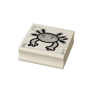Tampons Encreurs Timbre d'art en bois Axolotl
