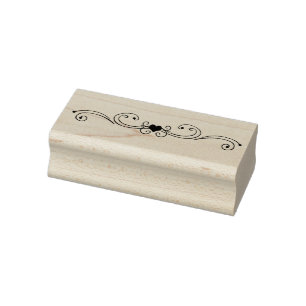 Tampons Encreurs Timbre d'art en bois de coeur et de torrents