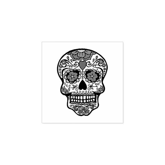 Tampons Encreurs Timbre d'art en bois de SUCRE SKULL (Impression)