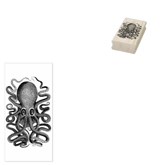 Tampons Encreurs Timbre d'art en bois d'Octopus (Tamponné)
