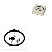 Tampons Encreurs Timbre d'art en bois du bol de poisson (Tamponné)