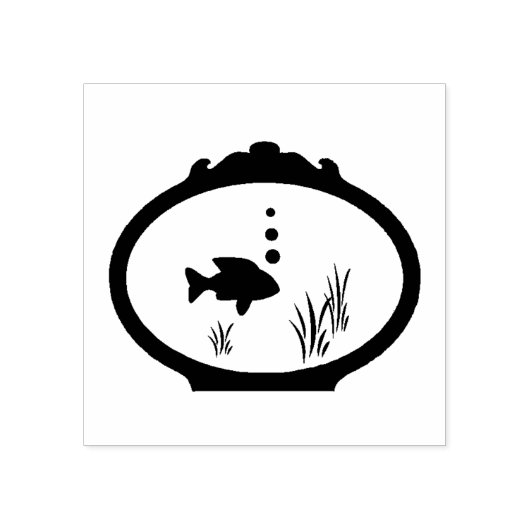 Tampons Encreurs Timbre d'art en bois du bol de poisson (Impression)