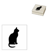 Tampons Encreurs Timbre d'art en caoutchouc de chat assis (Tamponné)