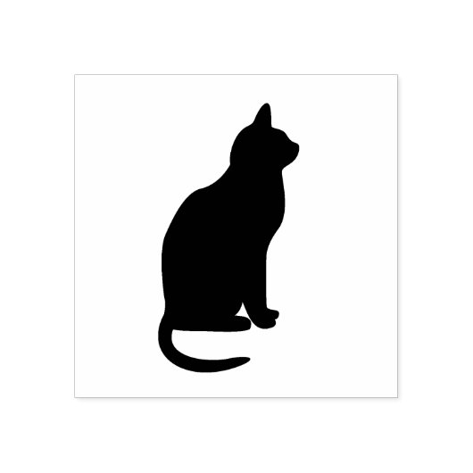 Tampons Encreurs Timbre d'art en caoutchouc de chat assis (Impression)
