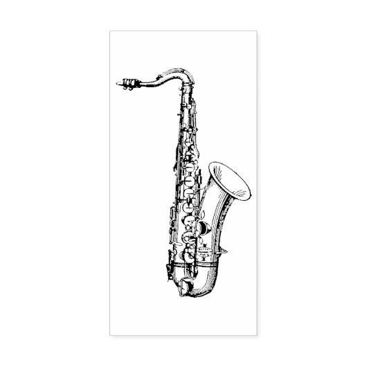 Tampons Encreurs Timbre d'art en caoutchouc saxophone (Impression)