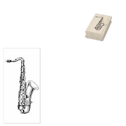 Tampons Encreurs Timbre d'art en caoutchouc saxophone (Tamponné)