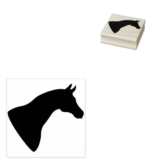 Tampons Encreurs timbre d'art en silhouette à tête de cheval (Tamponné)