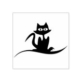 Tampons Encreurs Timbre d'art en silhouette de chat noir (Impression)