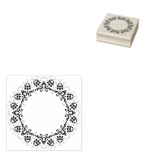Tampons Encreurs Timbre d'art en silhouette en cercle fleuri (Tamponné)