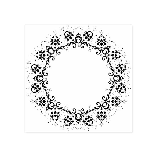 Tampons Encreurs Timbre d'art en silhouette en cercle fleuri (Impression)