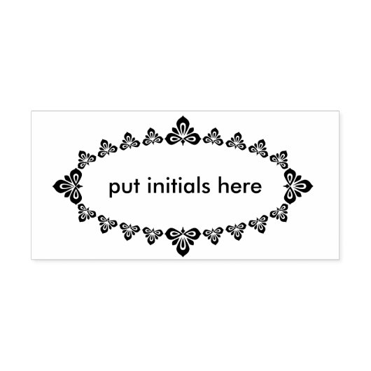 Tampons Encreurs Timbre d'art floral initial ovale silhouette (Impression)