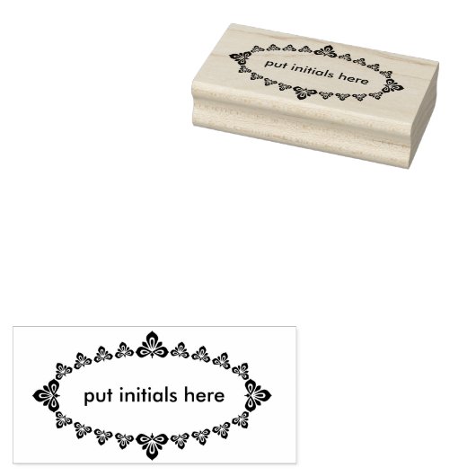 Tampons Encreurs Timbre d'art floral initial ovale silhouette (Tamponné)