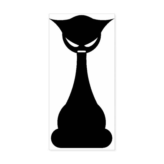 Tampons Encreurs Timbre d'art gothique en silhouette de chat noir (Impression)