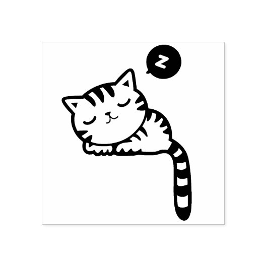 Tampons Encreurs timbre d'art kitty endormi (Impression)