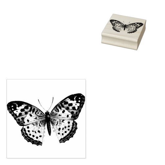 Tampons Encreurs Timbre d'art papillon en bois (Tamponné)