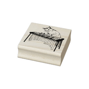 Tampons Encreurs timbre d'art pour chat musical