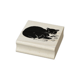 Tampons Encreurs timbre d'art pour chat tuxedo
