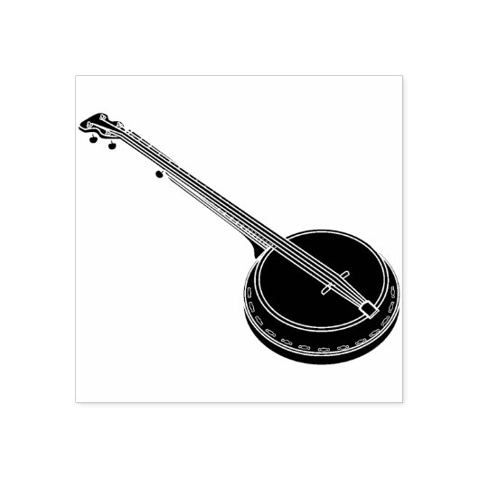 Tampons Encreurs timbre d'art silhouette banjo (Impression)