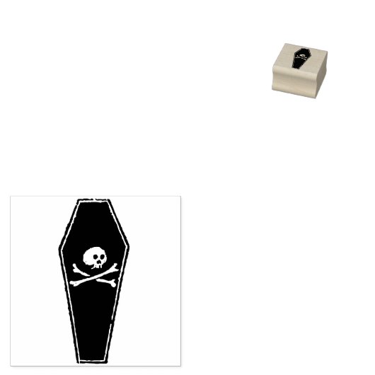 Tampons Encreurs Timbre d'art silhouette crâne et cercueil (Tamponné)