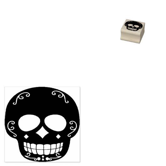 Tampons Encreurs Timbre d'art silhouette crâne ornemental (Tamponné)