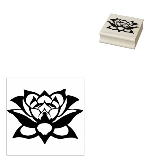 Tampons Encreurs timbre d'art silhouette de fleur (Tamponné)