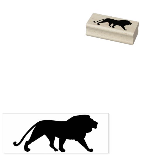 Tampons Encreurs timbre d'art silhouette de lion (Tamponné)