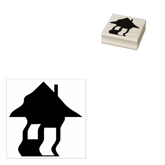 Tampons Encreurs Timbre d'art silhouette de maison hantée (Tamponné)