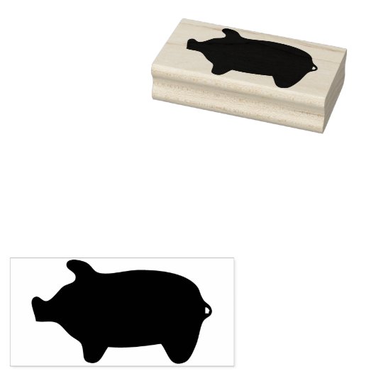 Tampons Encreurs timbre d'art silhouette de porc (Tamponné)